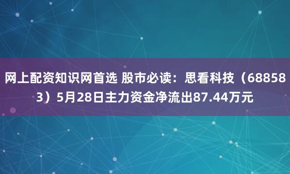 网上配资知识网首选 股市必读：思看科技（688583）5月28日主力资金净流出87.44万元