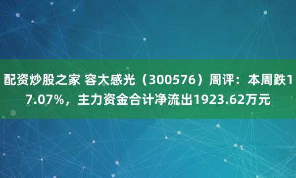 配资炒股之家 容大感光（300576）周评：本周跌17.07%，主力资金合计净流出1923.62万元